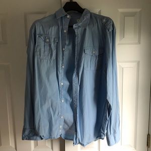 Light Blue Men’s Casual Button Up